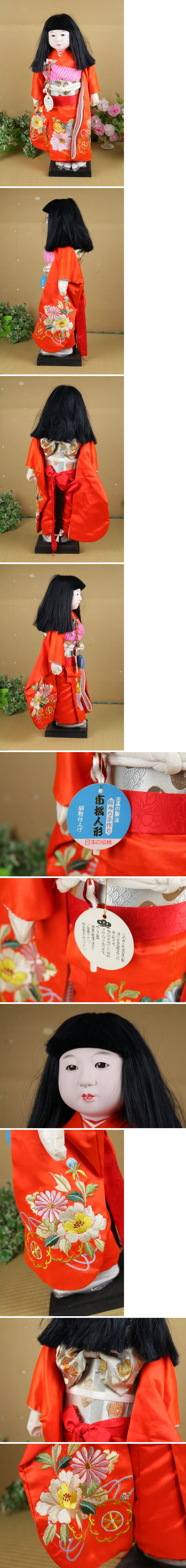 【海外輸入】市松人形 女の子 総ねり手作り 胡粉仕上げ 日本人形 市松人形